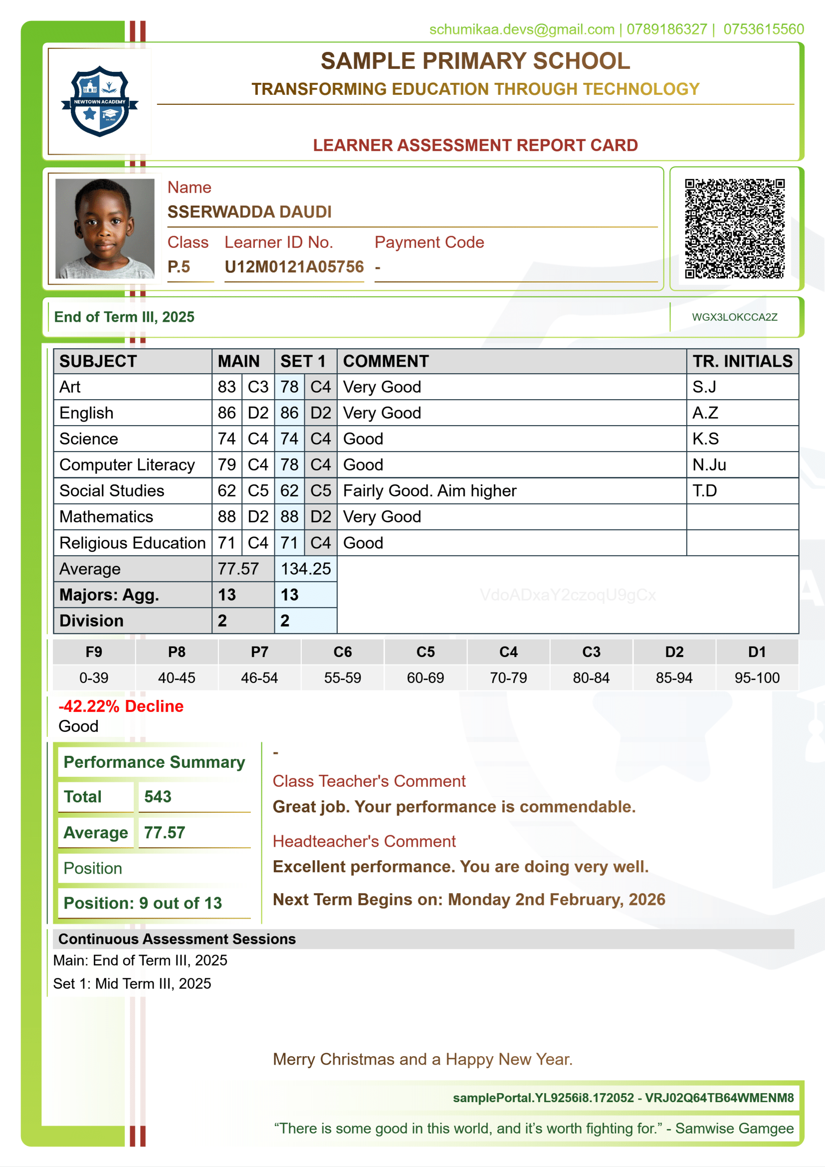 Elemental Report Cards