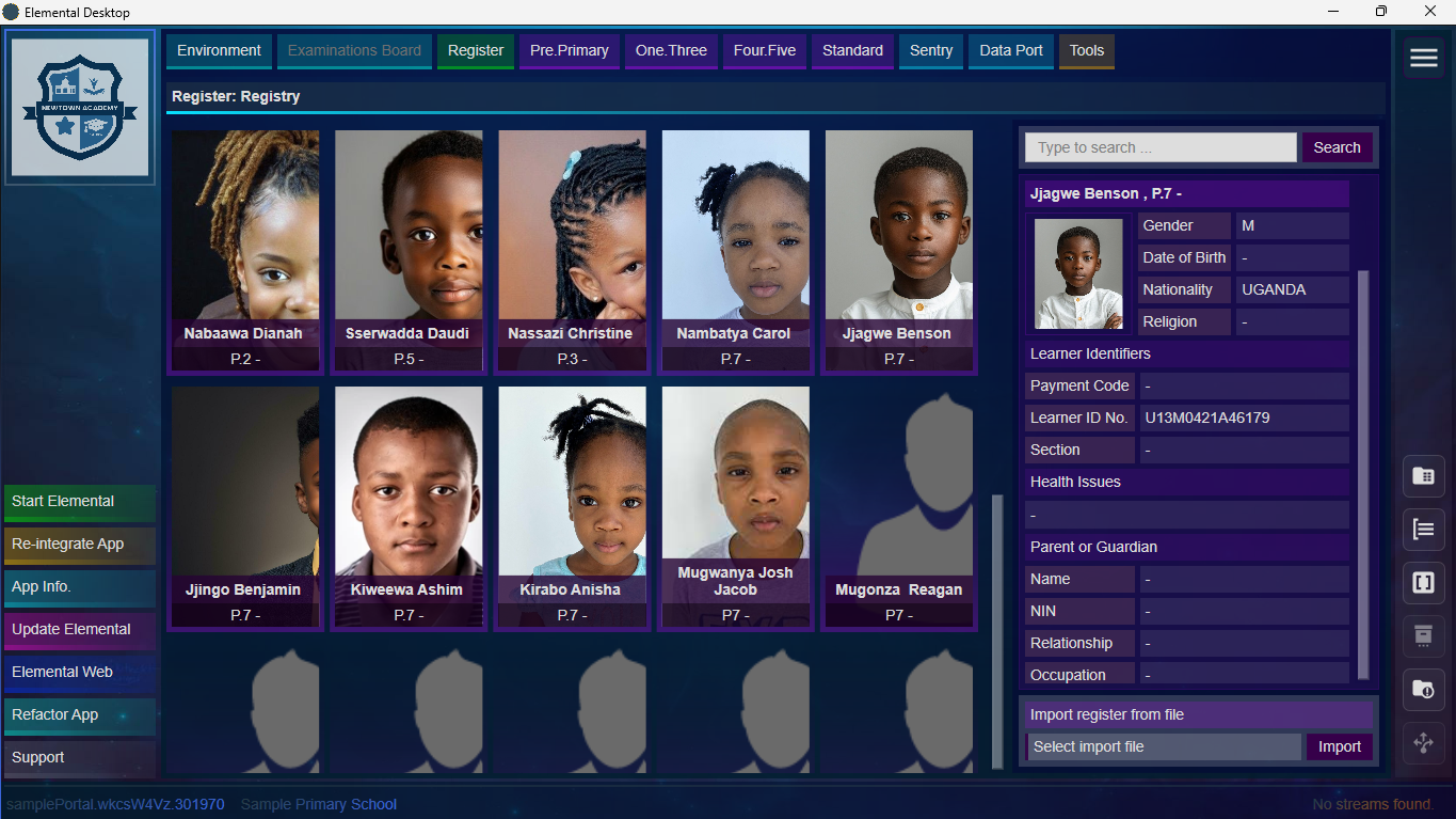 Elemental: Learner register management.